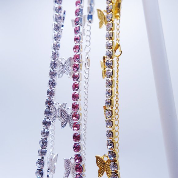 Butterfly Diamond Anklet - Picture 2 of 2